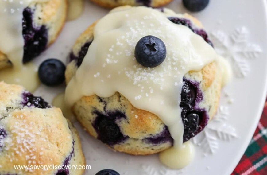Frosted Blueberry Yuletide Scones