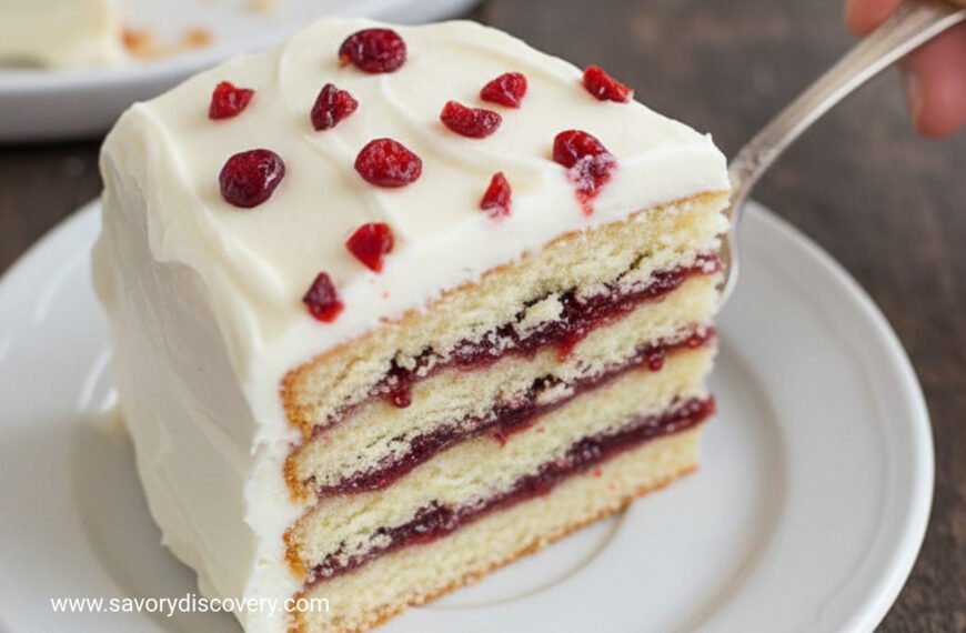 Frosted Cherry Ribbon Icebox Cake