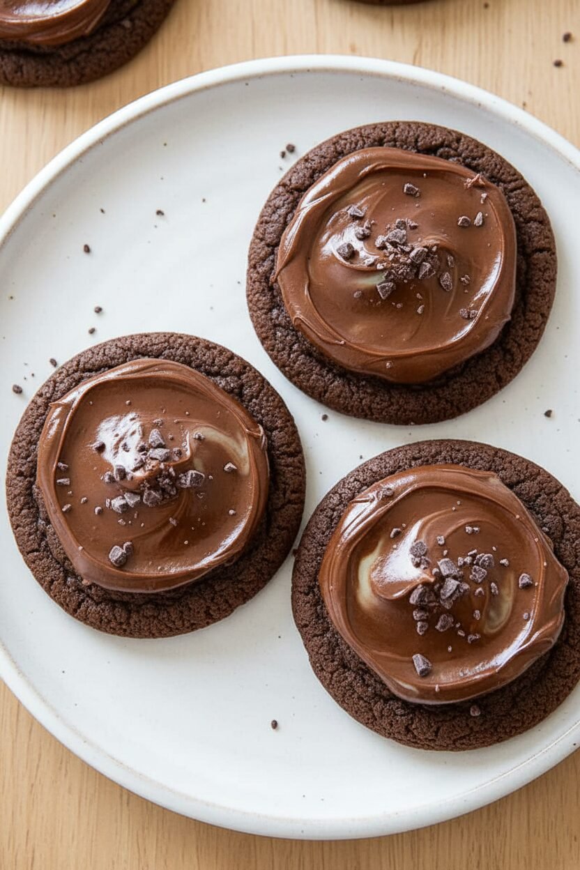Frosted Chocolate Mint Snowflakes