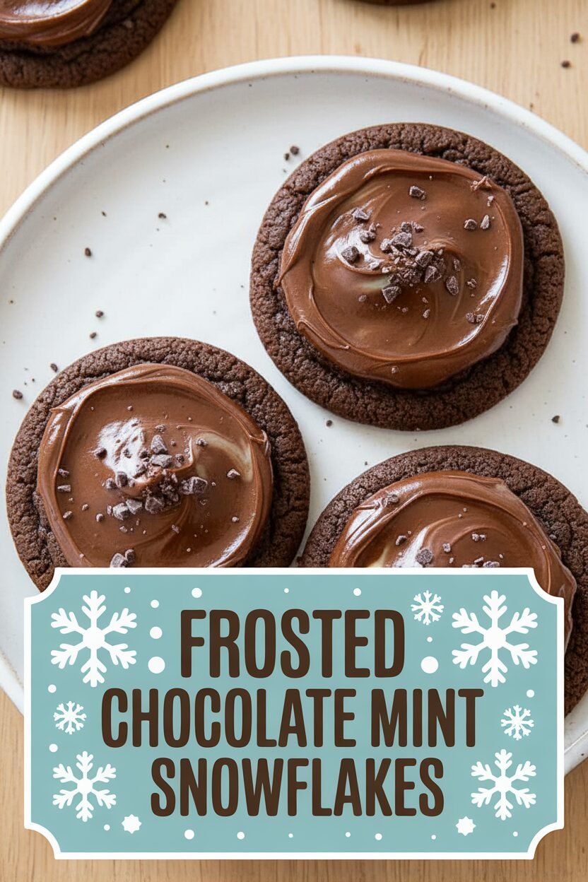 Frosted Chocolate Mint Snowflakes