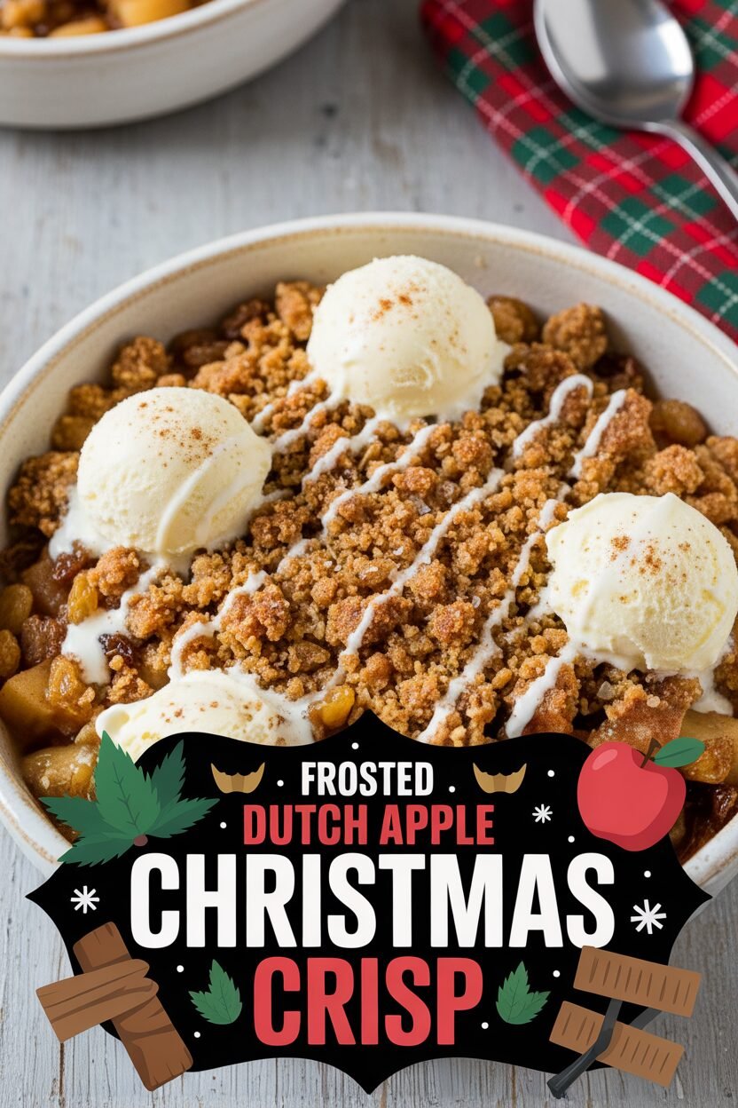 Frosted Dutch Apple Christmas Crisp