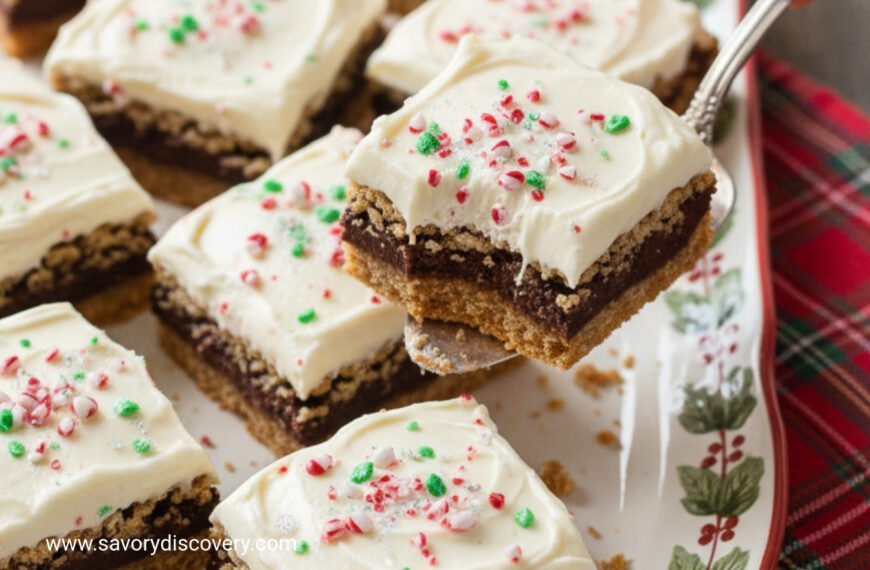 Frosted Oatmeal Fudge Christmas Bars