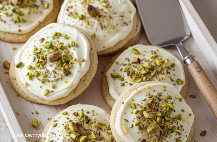 Frosted Pistachio and Fennel Holiday Cookies
