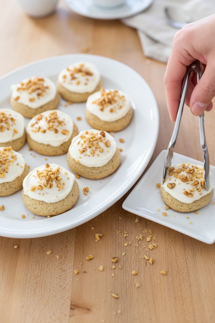Frosted Walnut Snowfall Cookies