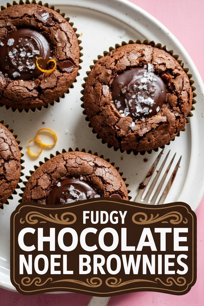 Fudgy Chocolate Noel Brownies