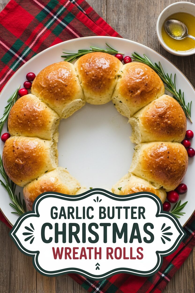 Garlic Butter Christmas Wreath Rolls