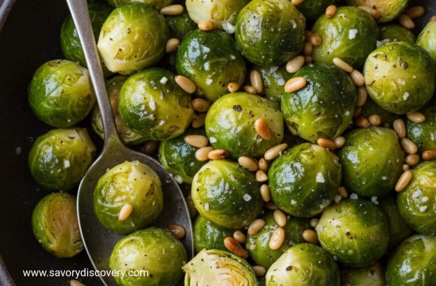 Garlic Pine Nut Brussels Sprouts Holiday Delight