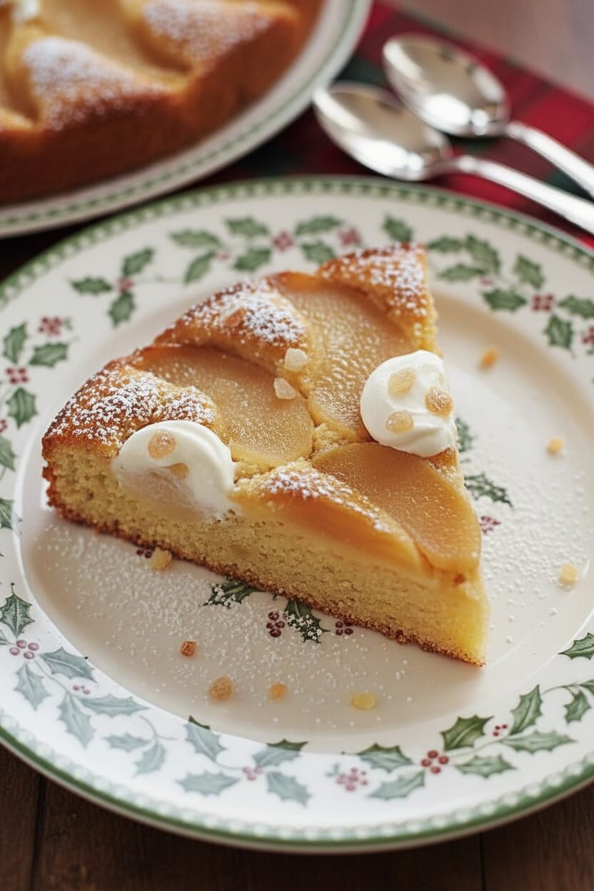 Ginger Cream Pear Cake for Christmas