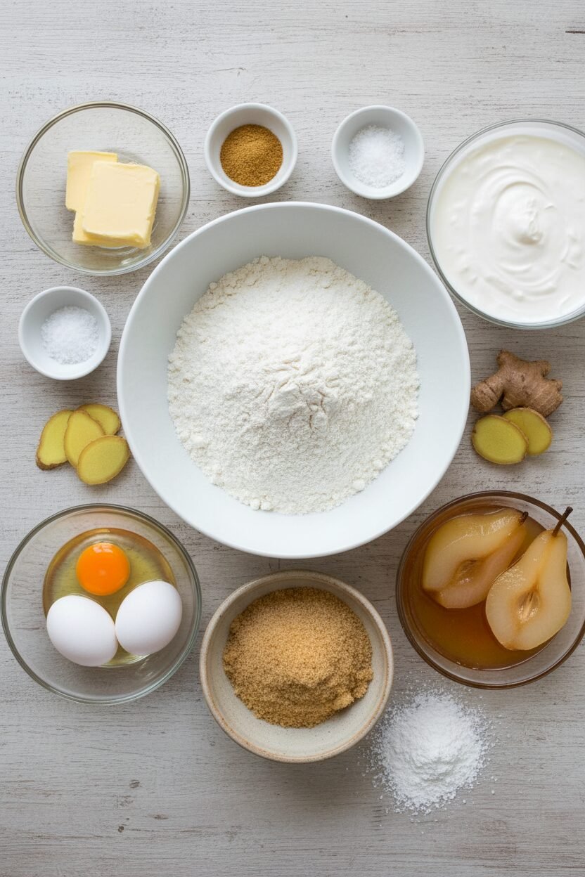 Ginger Cream Pear Cake for Christmas