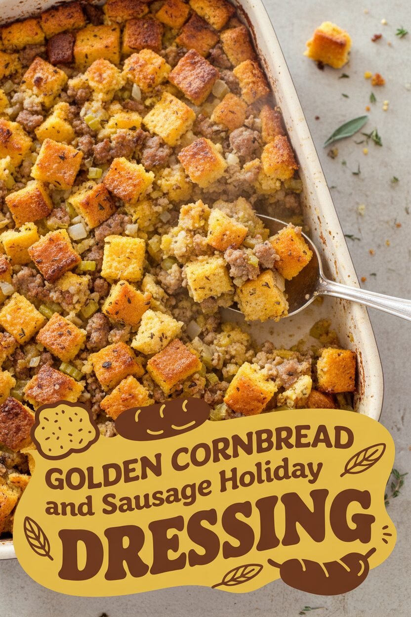Golden Cornbread and Sausage Holiday Dressing
