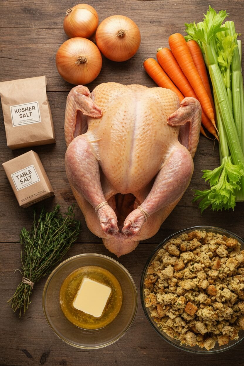 Golden Crisp Roast Turkey with Savory Stuffing