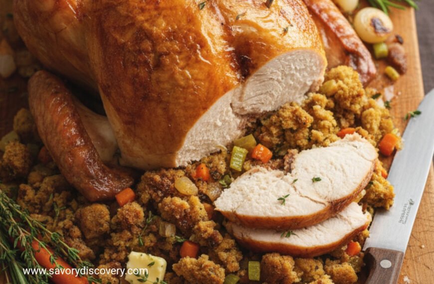 Golden Crisp Roast Turkey with Savory Stuffing