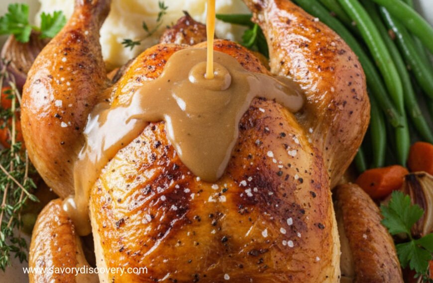 Golden Holiday Roast Chicken with Gravy