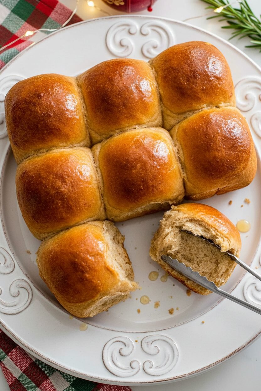 Golden Honey Wheat Christmas Rolls