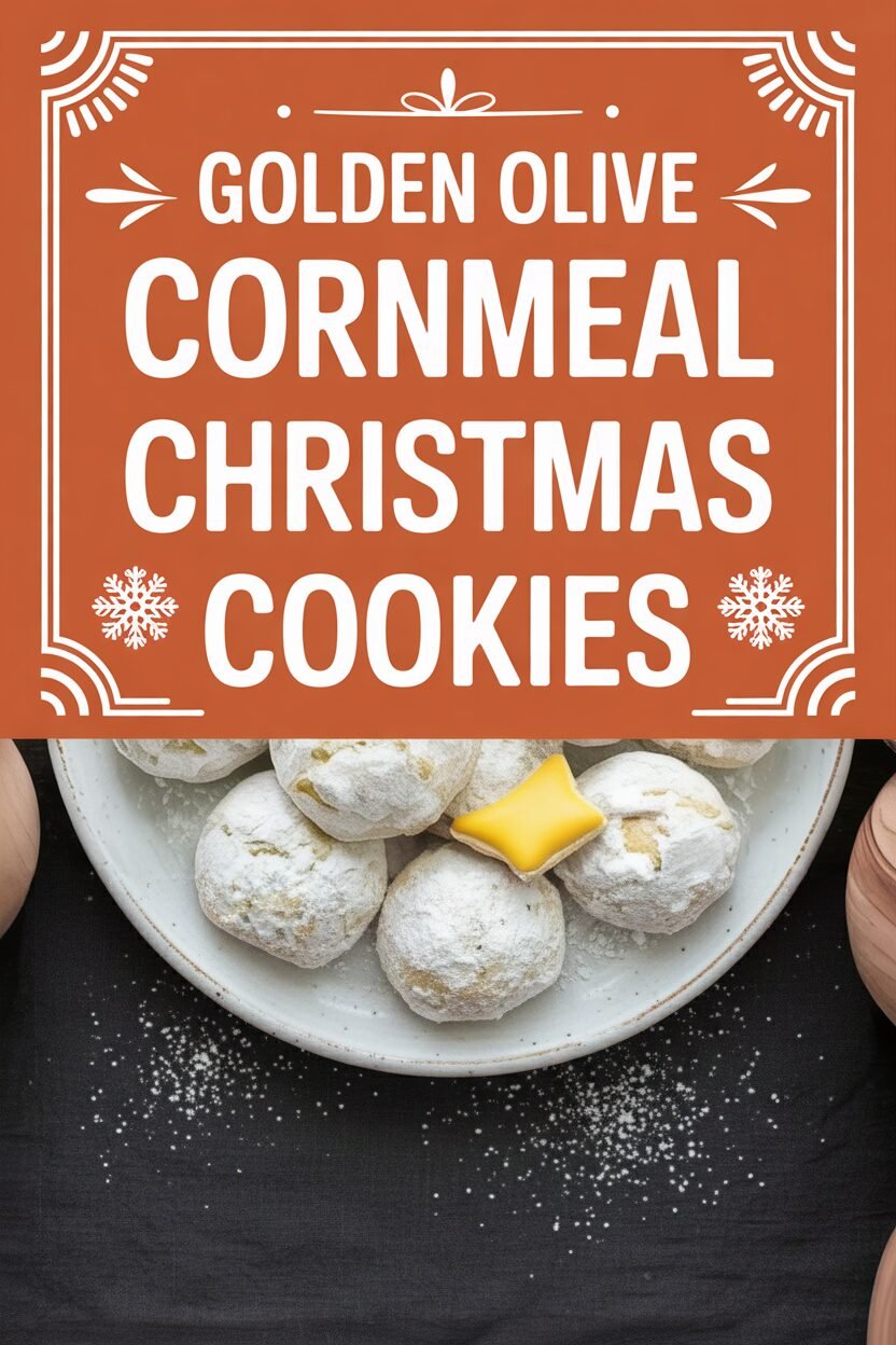 Golden Olive Cornmeal Christmas Cookies
