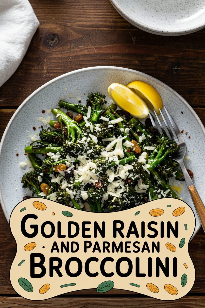 Golden Raisin and Parmesan Broccolini