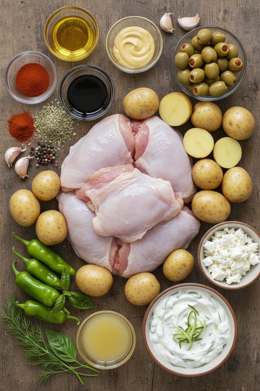 Golden Roast Chicken with Lemon Balsamic Potatoes