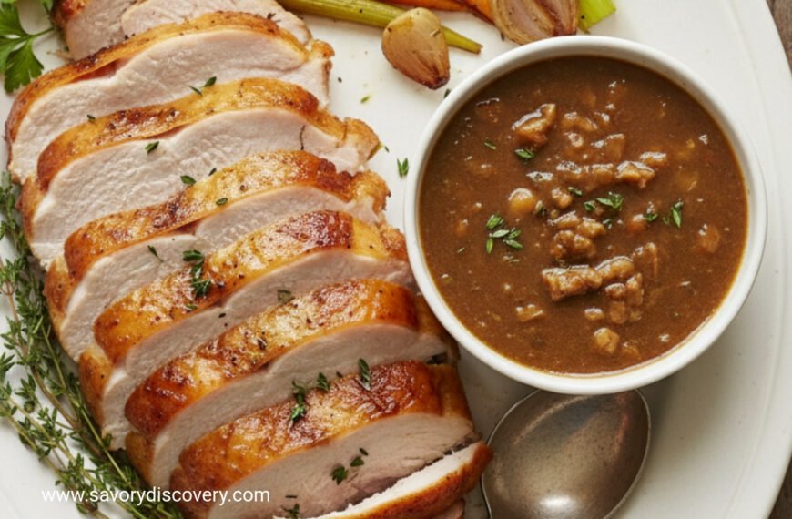 Golden Roast Turkey with Rich Giblet Gravy