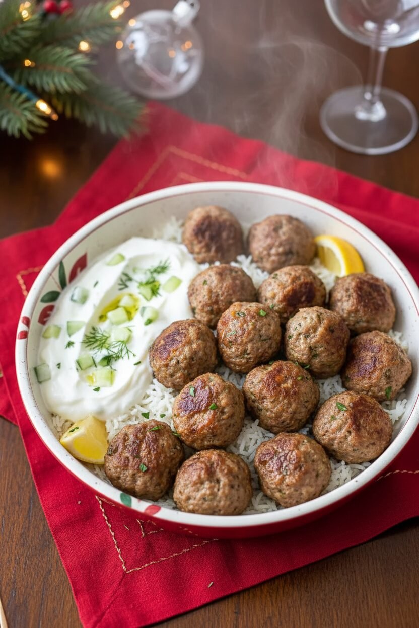 Greek Turkey Meatballs for Christmas Dinner