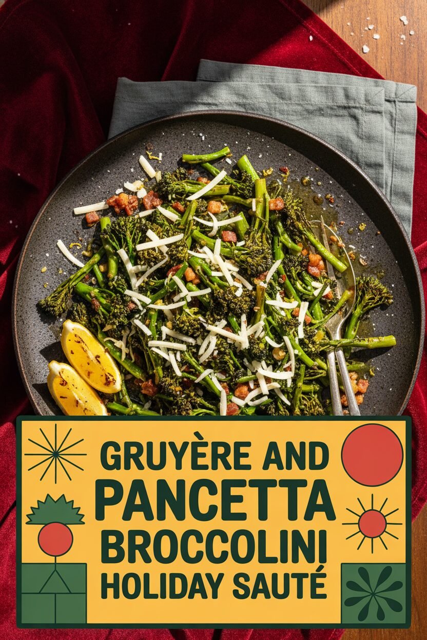 Gruyère and Pancetta Broccolini Holiday Sauté