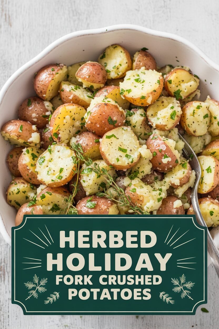 Herbed Holiday Fork Crushed Potatoes