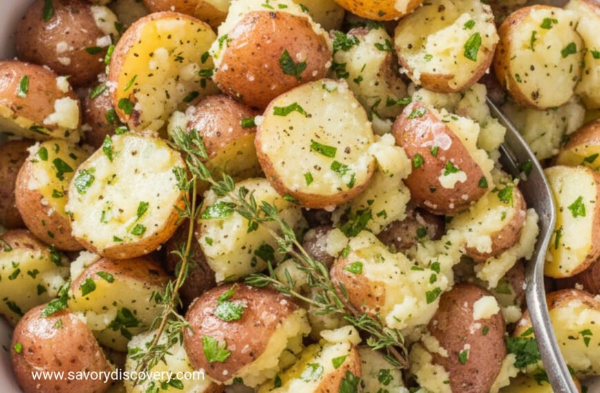 Herbed Holiday Fork Crushed Potatoes