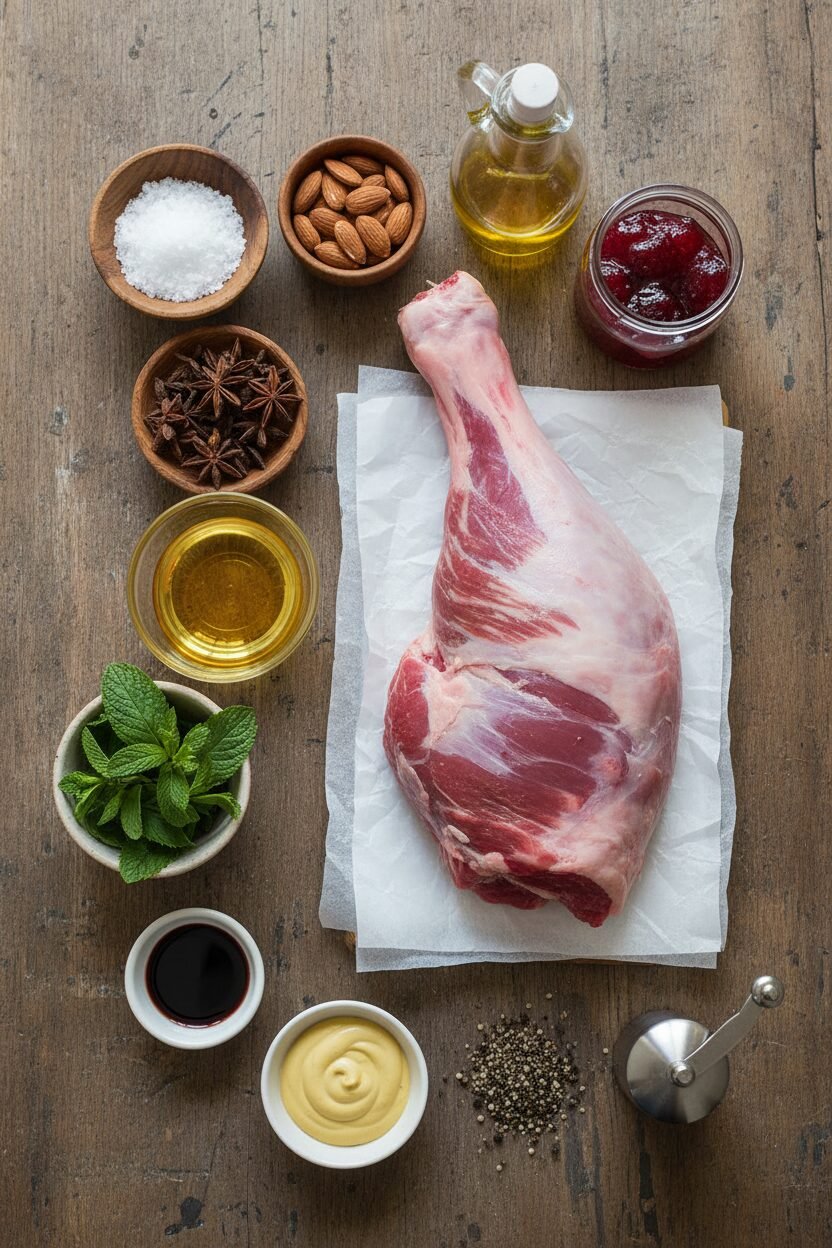 Holiday Lamb with Mint and Almond Relish