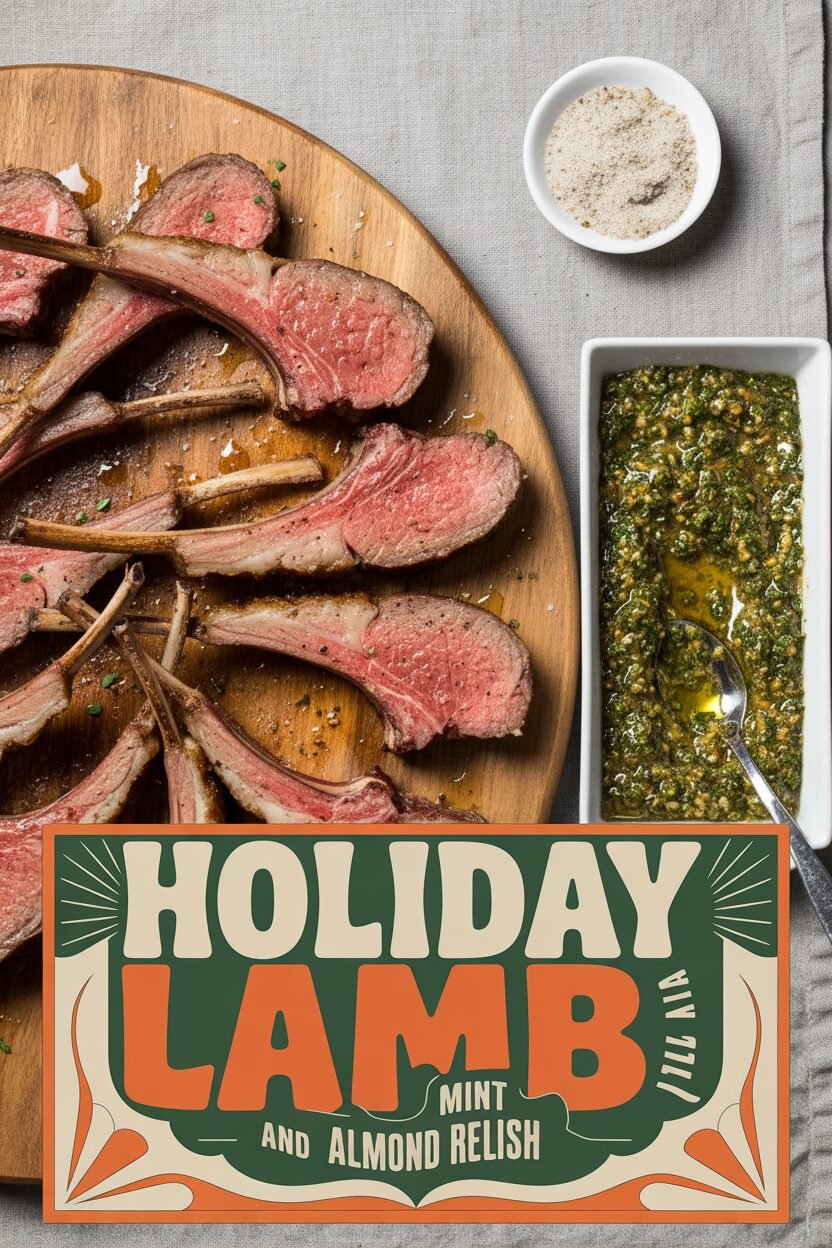 Holiday Lamb with Mint and Almond Relish