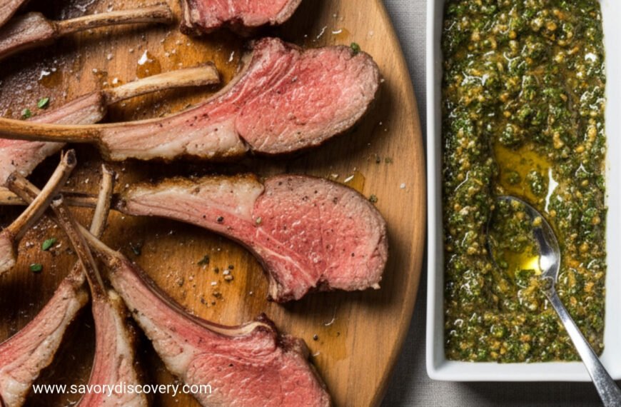 Holiday Lamb with Mint and Almond Relish