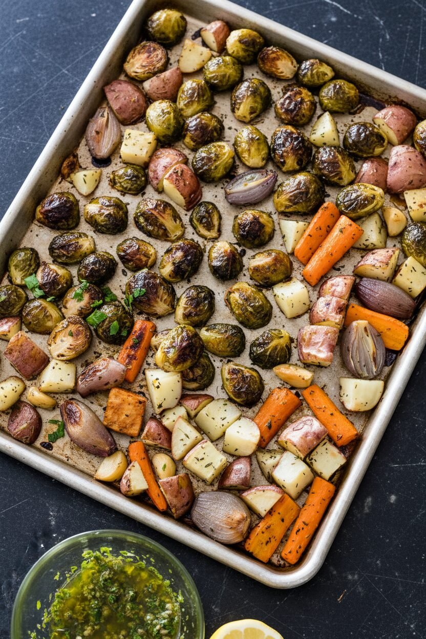 Lemon Caper Roasted Winter Roots