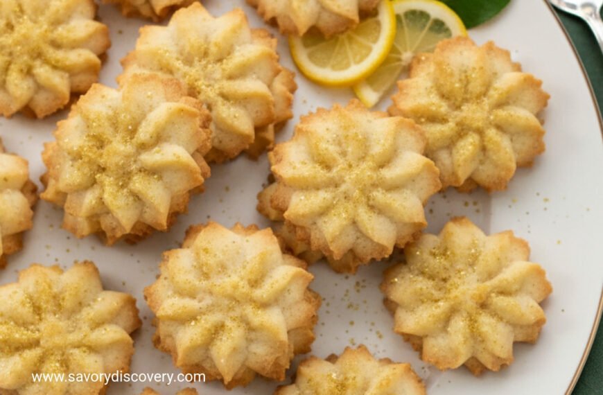 Lemon Spritz Sparkle Christmas Cookies