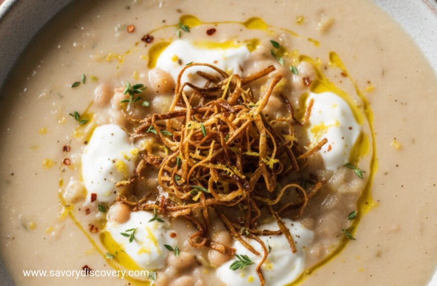 Lemony White Bean Soup with Crispy Leeks