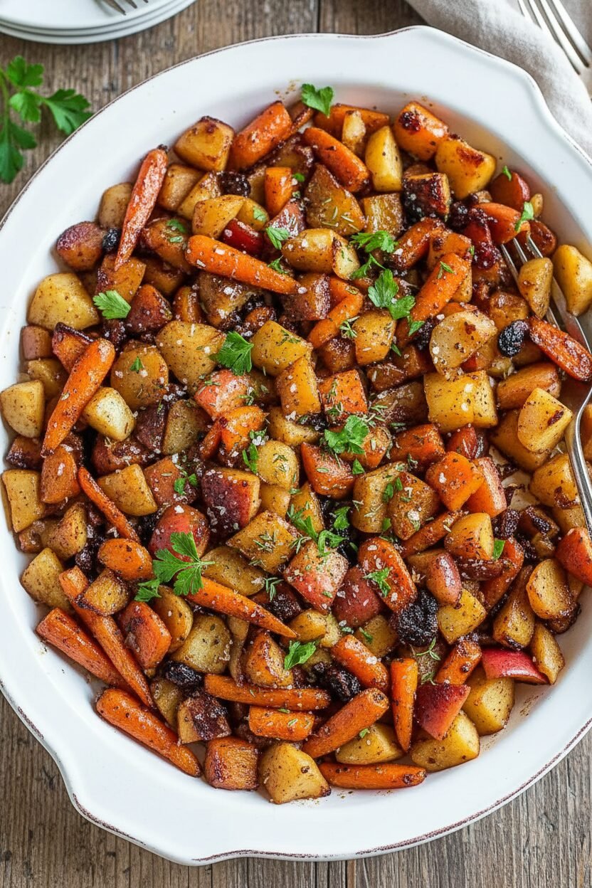 Maple Dijon Carrot and Apple Roast