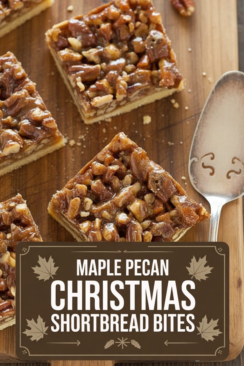 Maple Pecan Christmas Shortbread Bites