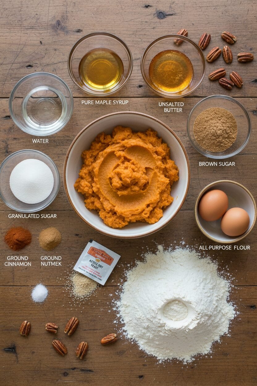 Maple Pecan Sweet Potato Holiday Buns