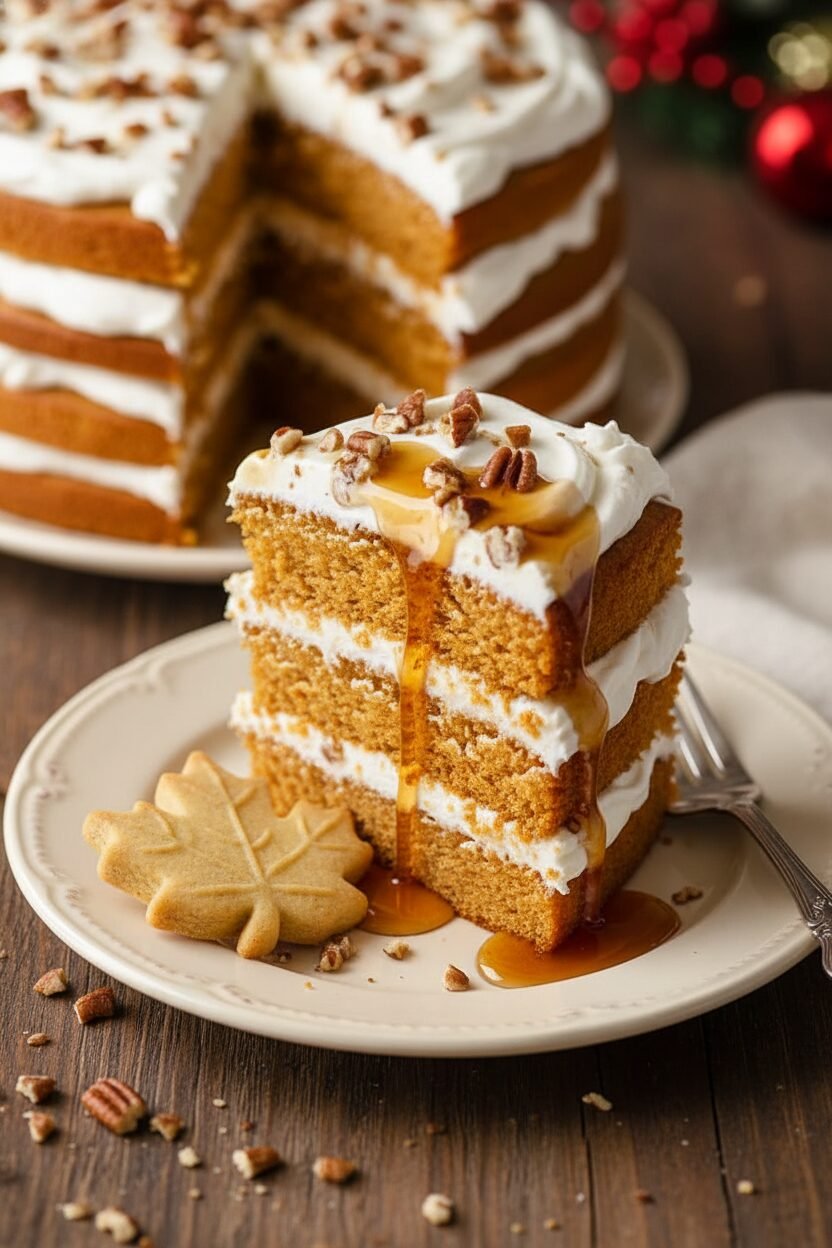Maple Pumpkin Stacked Holiday Cake