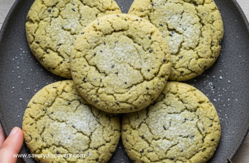 Matcha and Sesame Snowdrift Cookies