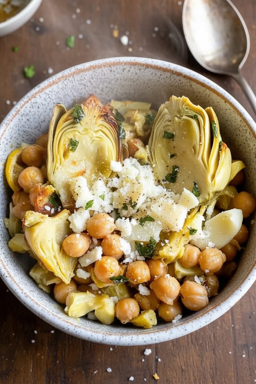 Mediterranean Christmas Chickpea and Artichoke Roast
