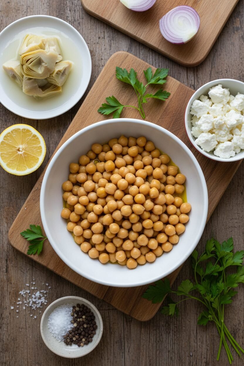 Mediterranean Christmas Chickpea and Artichoke Roast