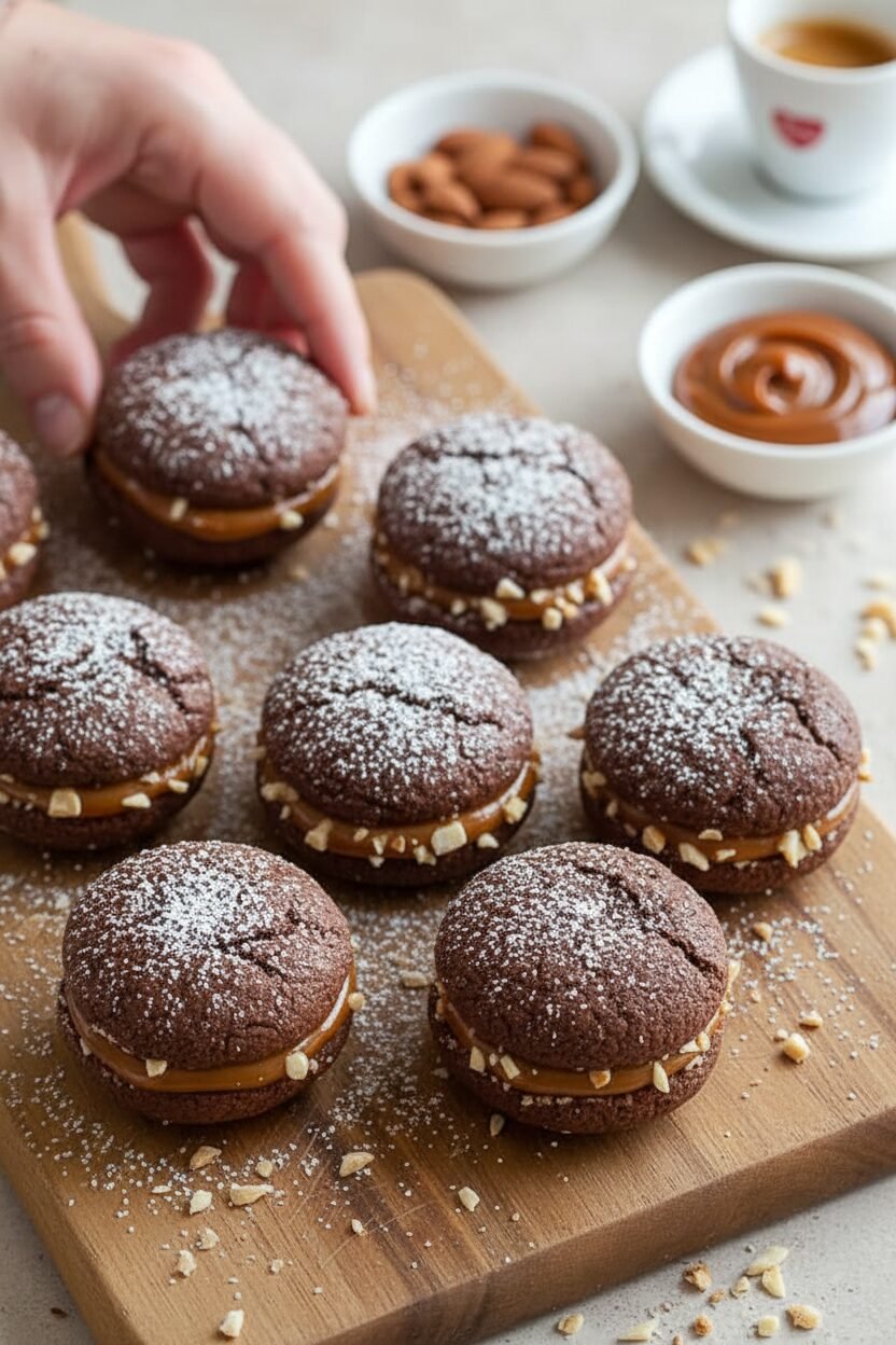 Midnight Chocolate Cookie Sandwich Delights