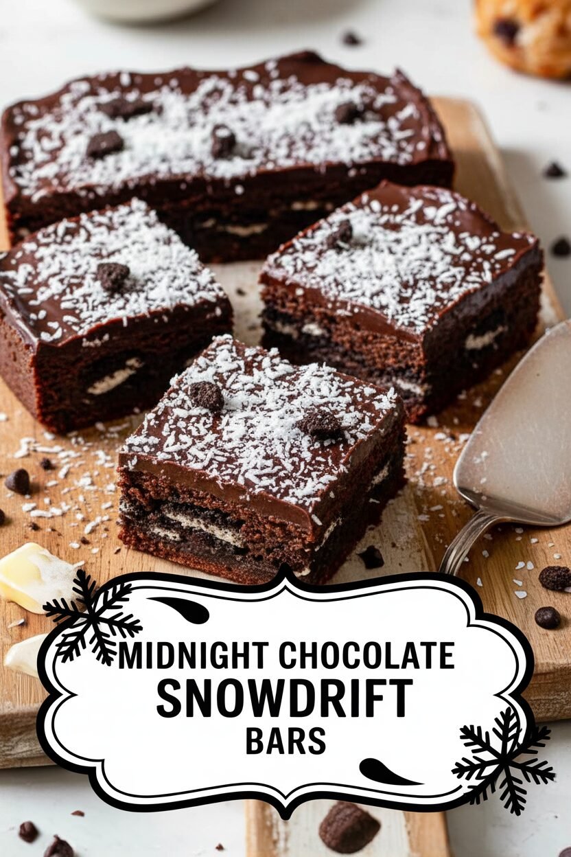 Midnight Chocolate Snowdrift Bars