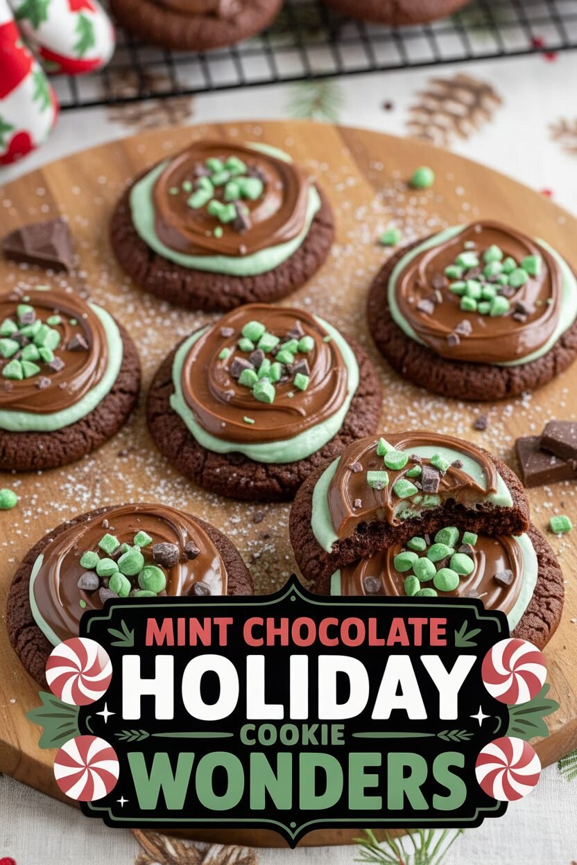 Mint Chocolate Holiday Cookie Wonders