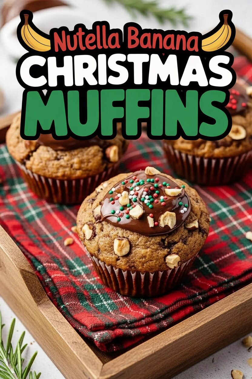 Nutella Banana Christmas Morning Muffins