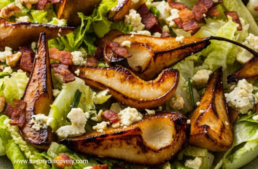 Pan Roasted Pear and Walnut Holiday Salad