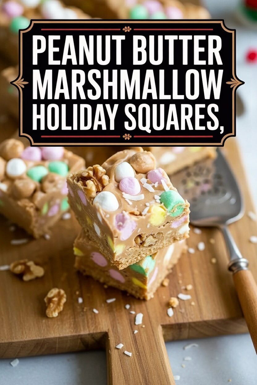Peanut Butter Marshmallow Holiday Squares