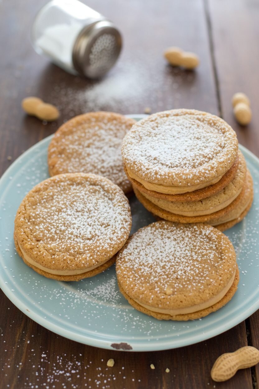 Peanut Butter Snowdrift Sandwich Cookies