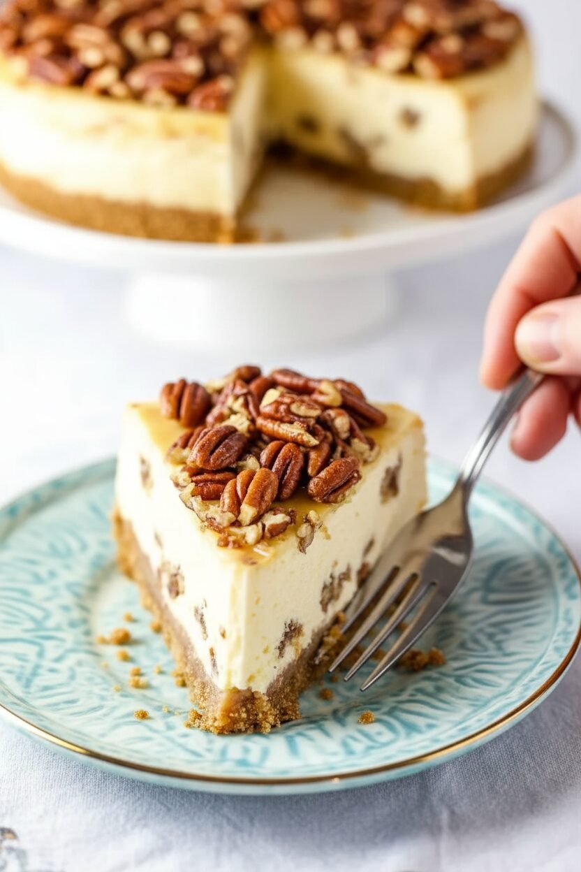 Pecan Praline Noel Cheesecake