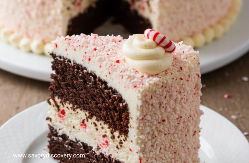 Peppermint Chocolate Cane Layer Cake