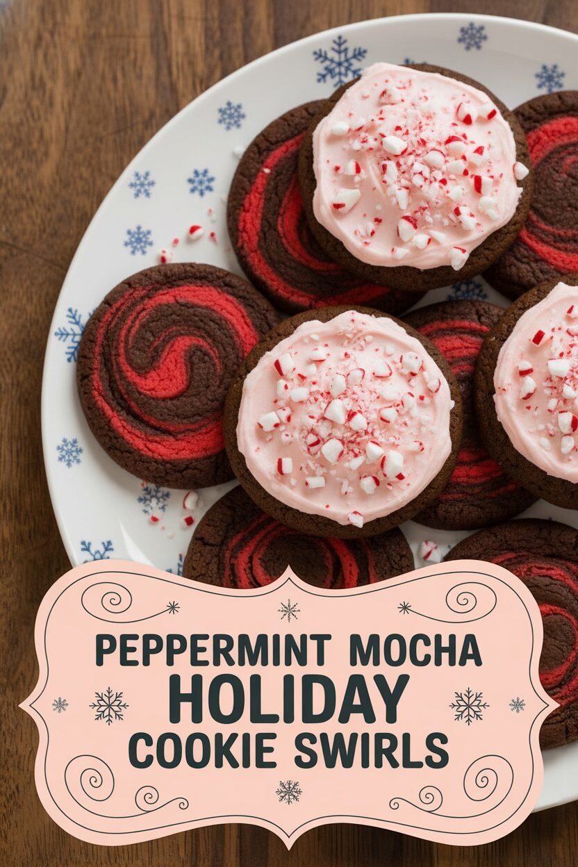 Peppermint Mocha Holiday Cookie Swirls