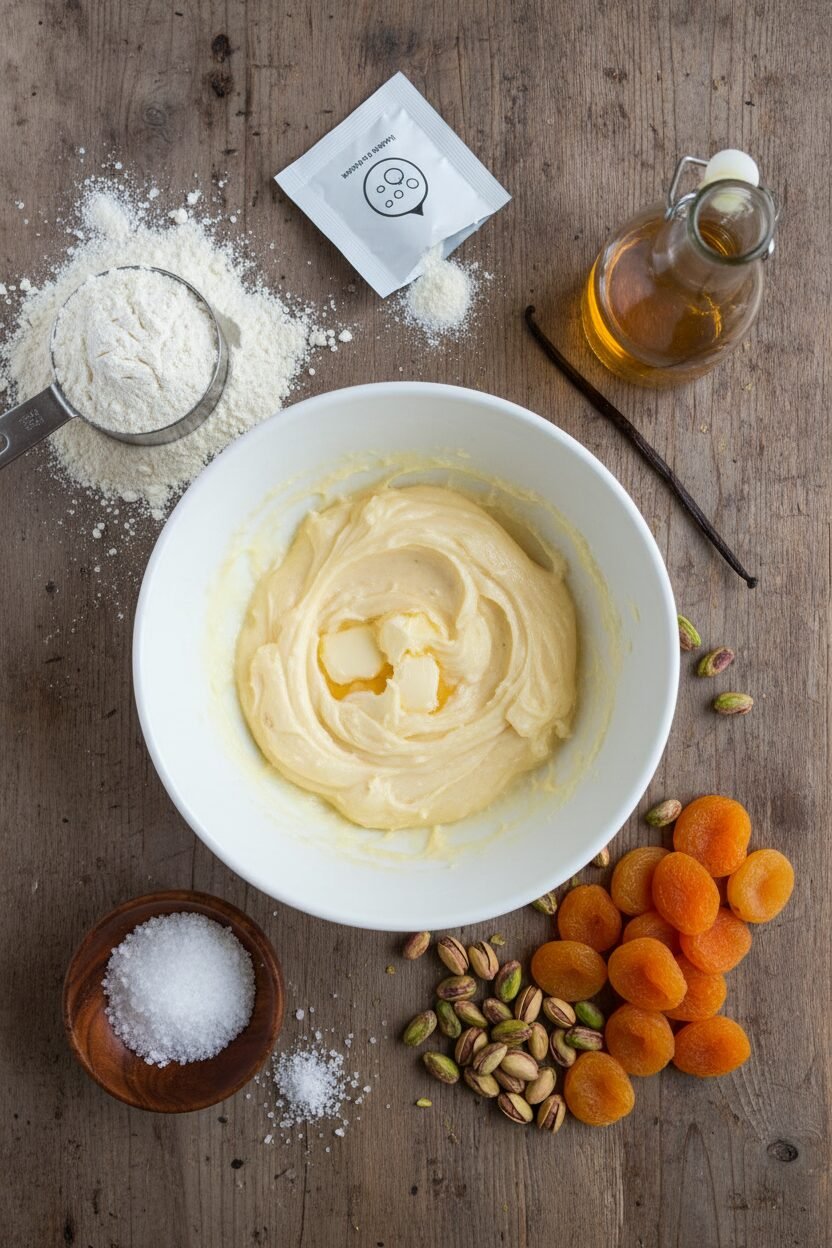 Pistachio Apricot Christmas Butter Cookies
